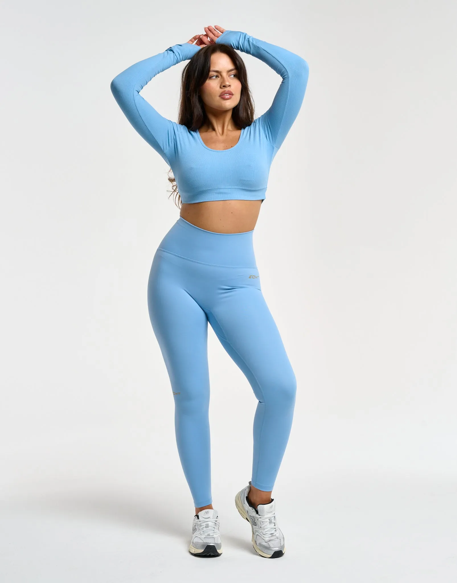 Echt Ribbed Cropped Long Sleeve - Process Blue