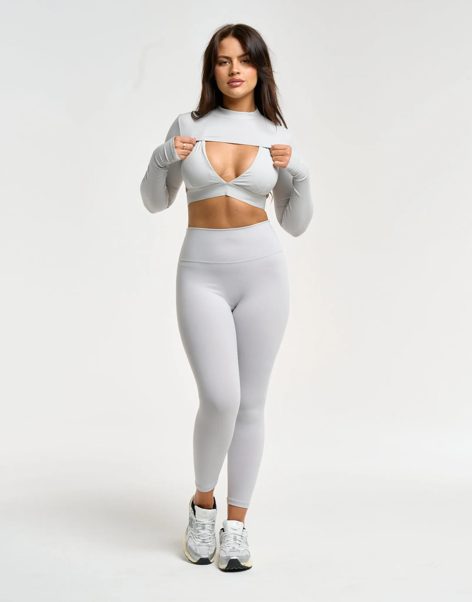 Echt Ribbed High Cut Long Sleeve - Micro Grey