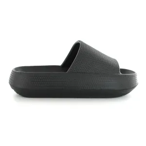 Ella Cloud Cushioned Lightweight Slip On Sliders In Black