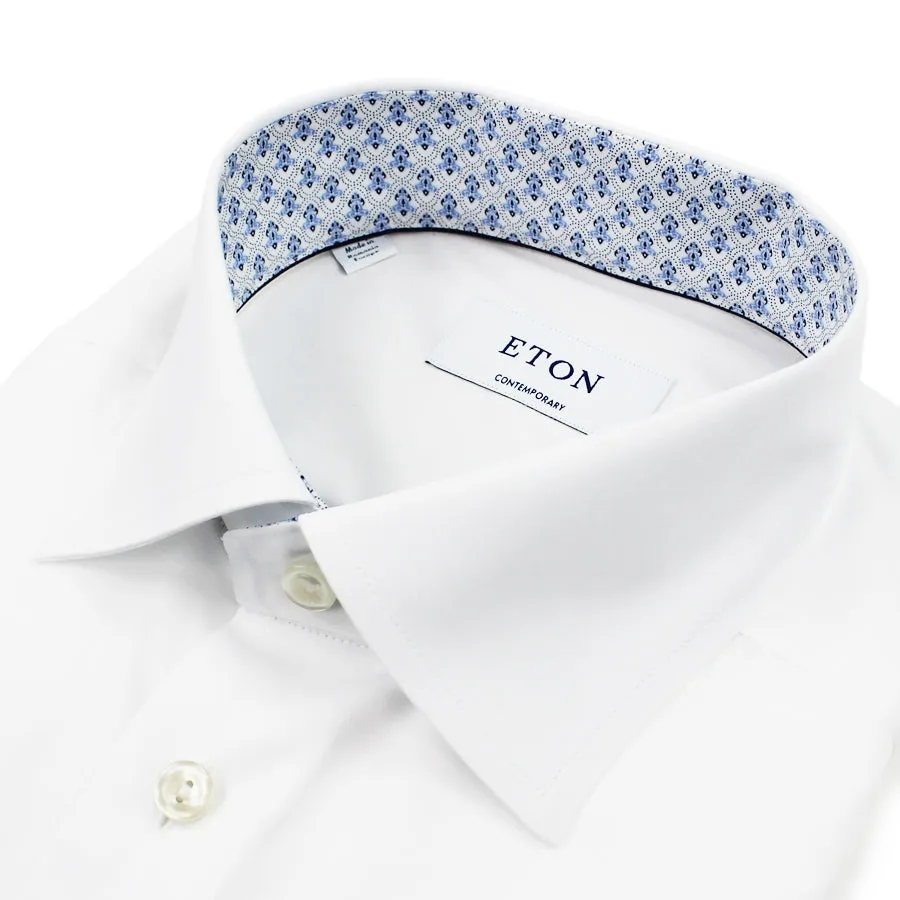 Eton - Contemporary Fit Micro Print Detail Shirt in White