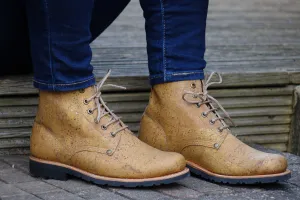 Everest Cork Lace-up Boots - Beige