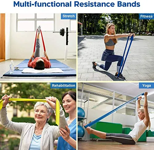 Fitlastics Resistance Bands 6FT Long for Strength Training, Stretching, Pilates, Yoga Exercises Home Fitness Workouts for Men/Women (Yellow (5ft) - 15lbs)