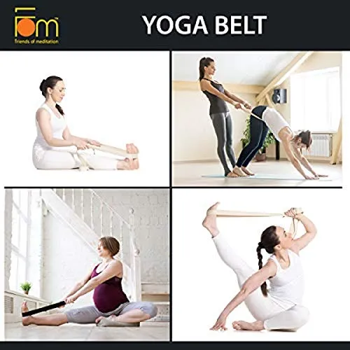 FOM (Friends of Meditation) reinforced cotton Yoga Belt, Cream