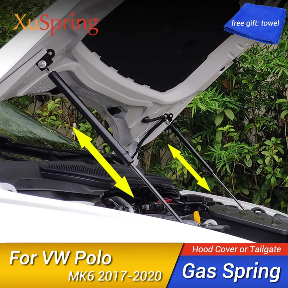 For VW Polo 2017 2018 2019 2020 AW MK6 Refit Bonnet Hood Gas Spring Shock Lift Strut Bars Support Hydraulic Rod Car-styling