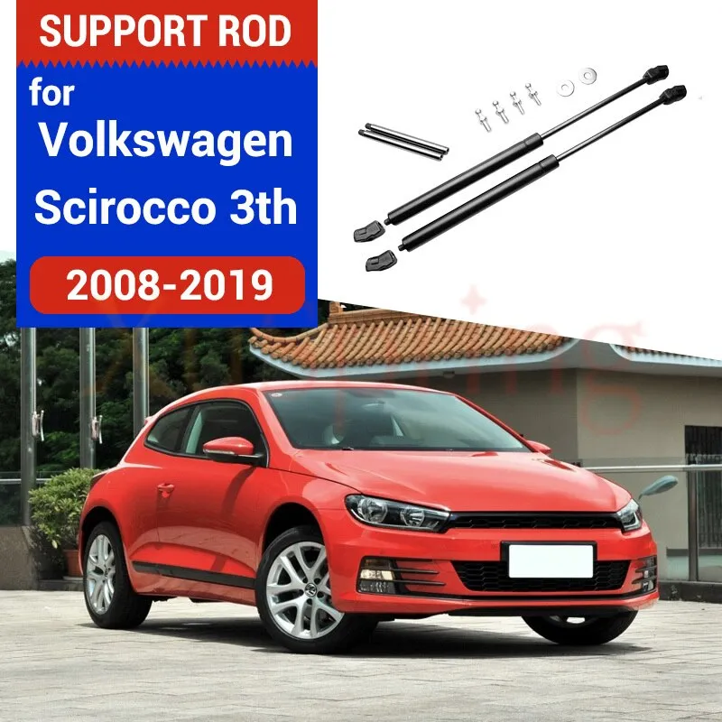 For VW SCIROCCO 2008-2017 R GTS GT24 Refit Bonnet Hood Gas Spring Shock Lift Strut Bars Support Hydraulic Rod Car-styling
