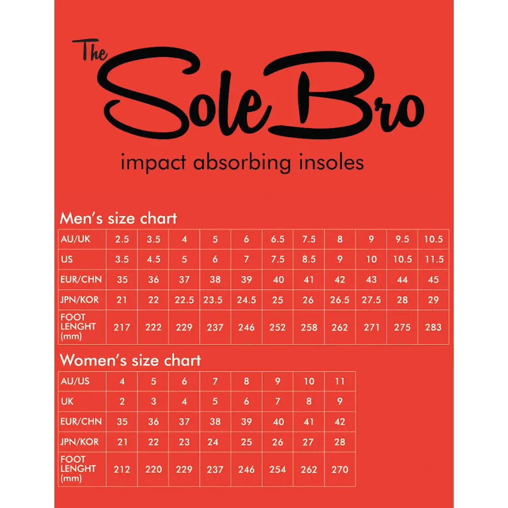 Gain Protection "SoleBro" Shock Absorbing Shoe In-Soles