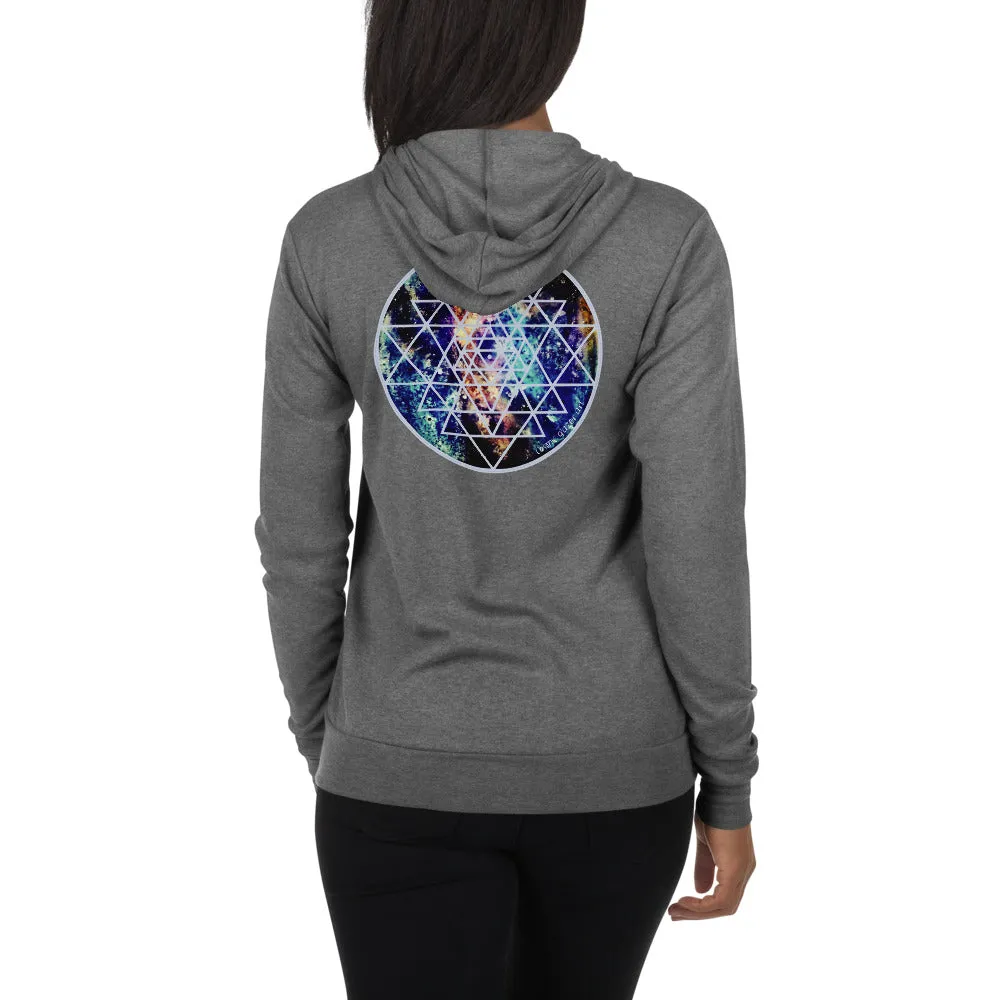 Geode Galaxy Sri Yantra Unisex zip hoodie