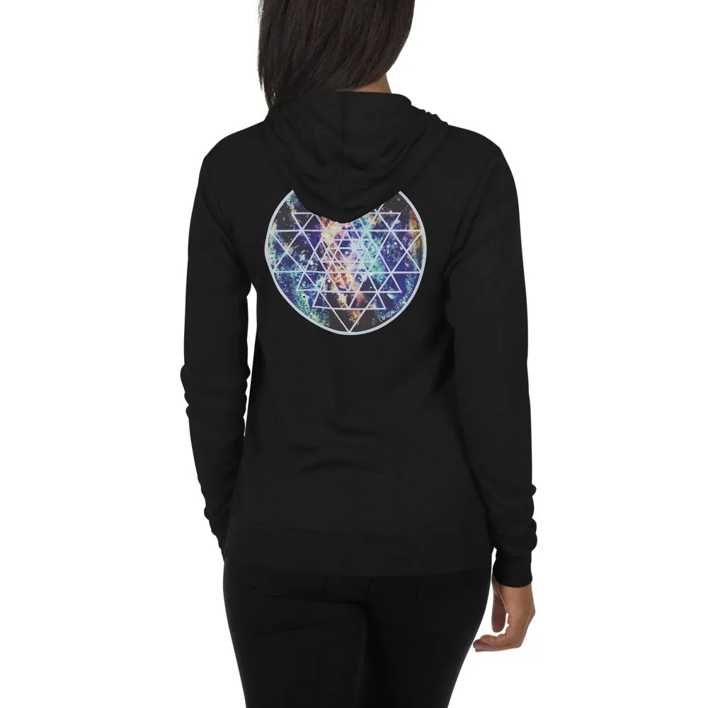 Geode Galaxy Sri Yantra Unisex zip hoodie