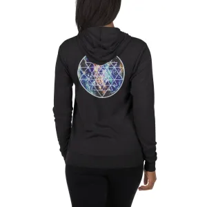 Geode Galaxy Sri Yantra Unisex zip hoodie