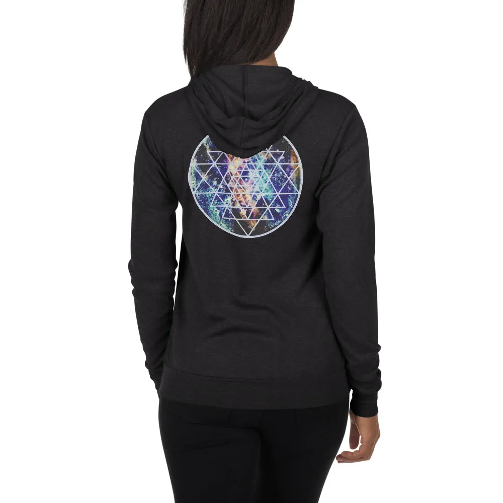 Geode Galaxy Sri Yantra Unisex zip hoodie