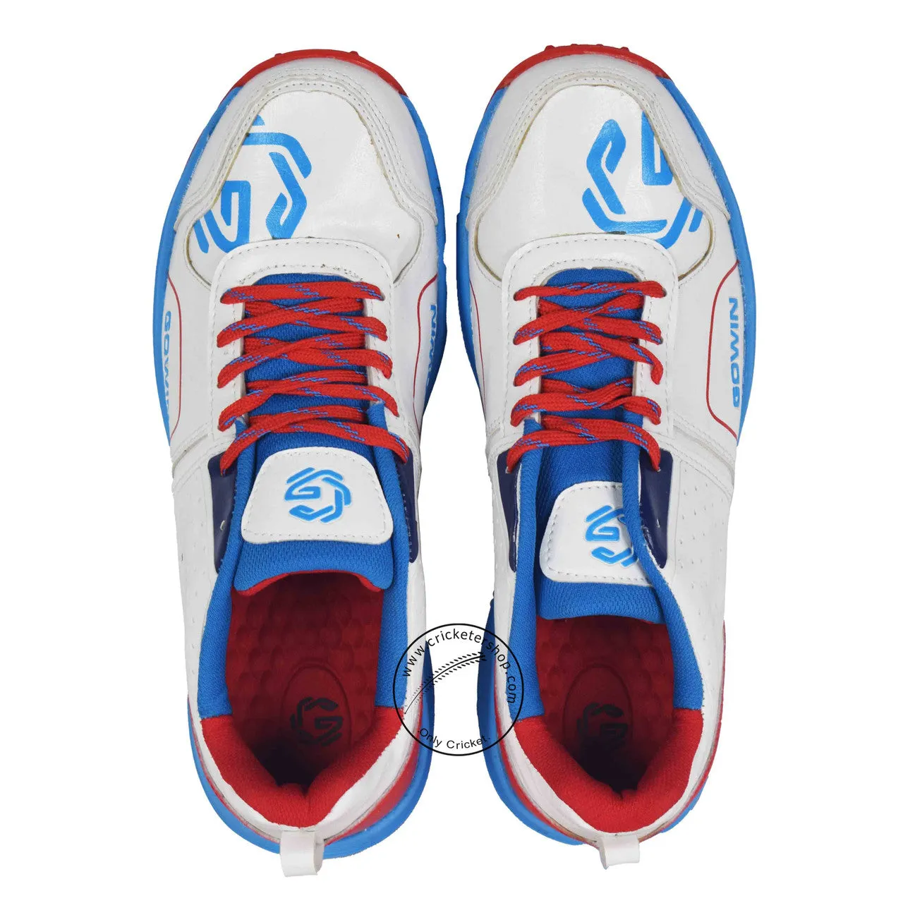 Gowin Nitro Cricket Spike White Red Shoes Size