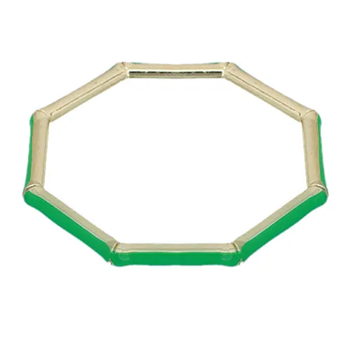 Green Lightweight Hexagon Bamboo Bracelet