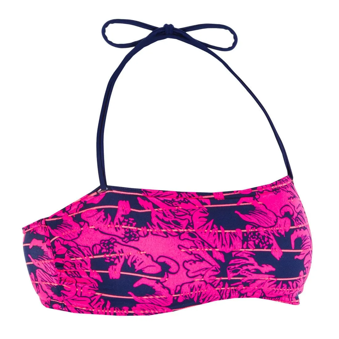 Haut de maillot de bain femme LORI ETHNI forme bandeau avec lien cou amovible