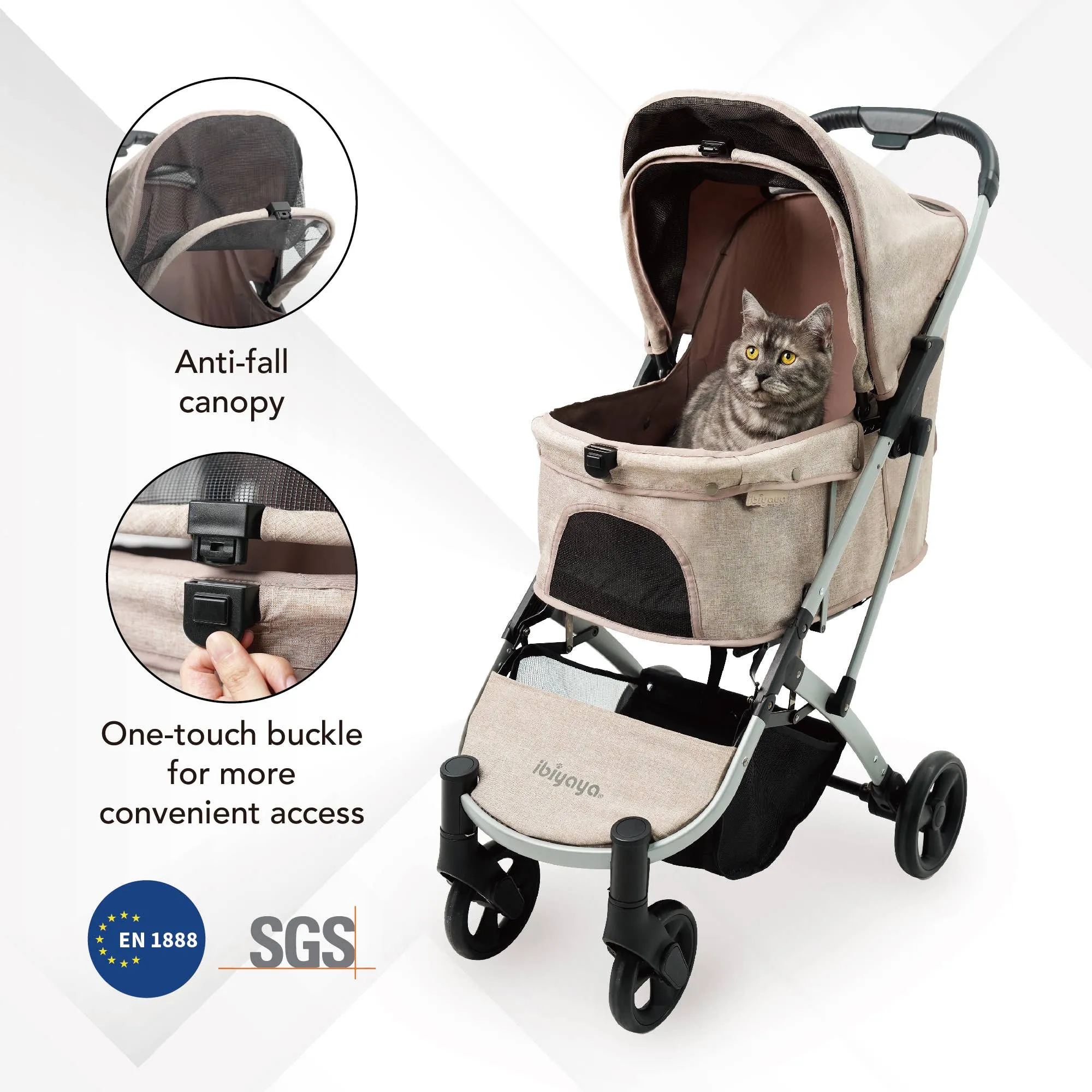 Ibiyaya - Evolution Speedy Fold Pet Buggy Foldable Cat Rabbit Dog Pram
