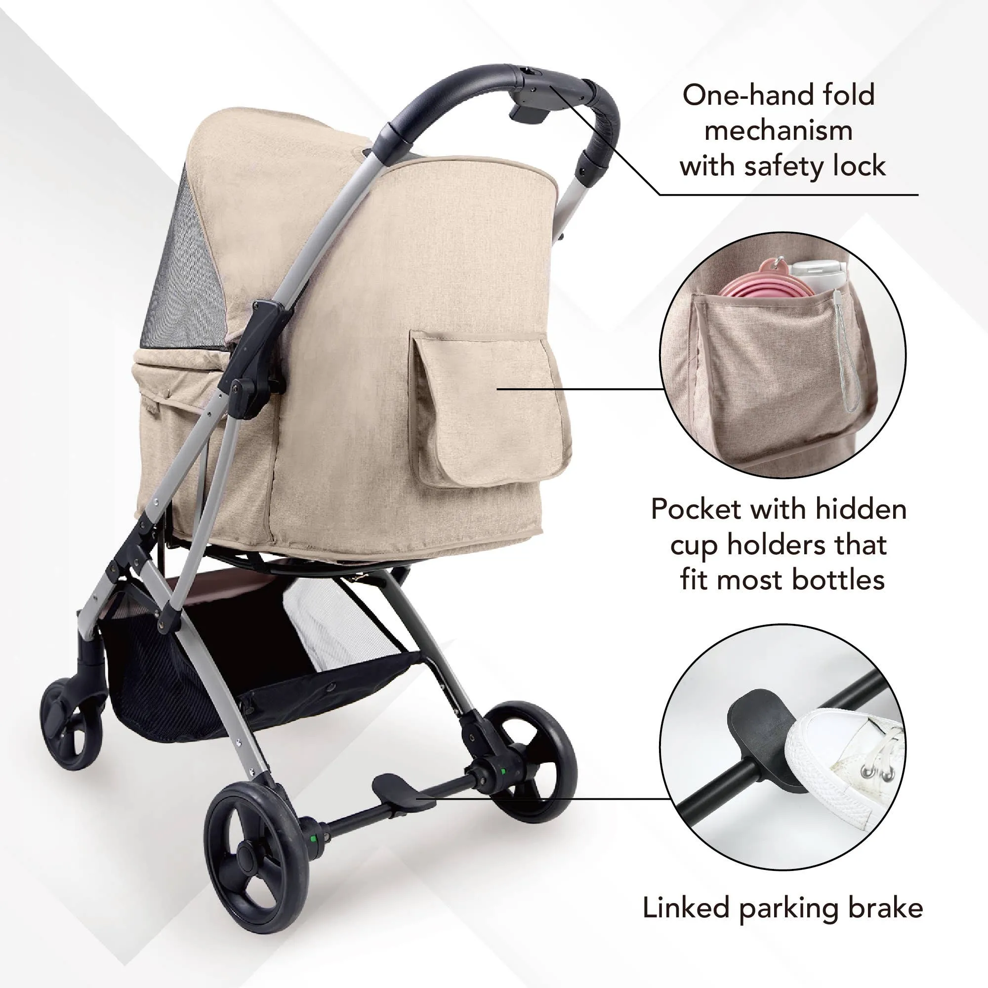 Ibiyaya - Evolution Speedy Fold Pet Buggy Foldable Cat Rabbit Dog Pram