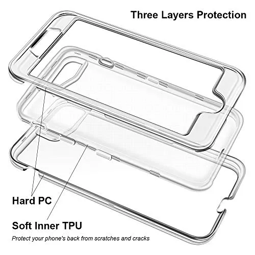iPhone 8 Plus Case, iPhone 7 Plus Case, Anuck Crystal Clear 3 in 1 Heavy Duty Defender Shockproof Full-Body Protective Case Hard PC Shell & Soft TPU Bumper Cover for iPhone 7 Plus/8 Plus 5.5" - Clear