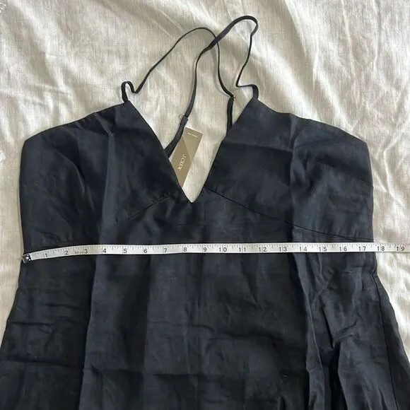J. Crew Cross Back Beach Dress Linen Black Size Large