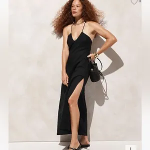 J. Crew Cross Back Beach Dress Linen Black Size Large