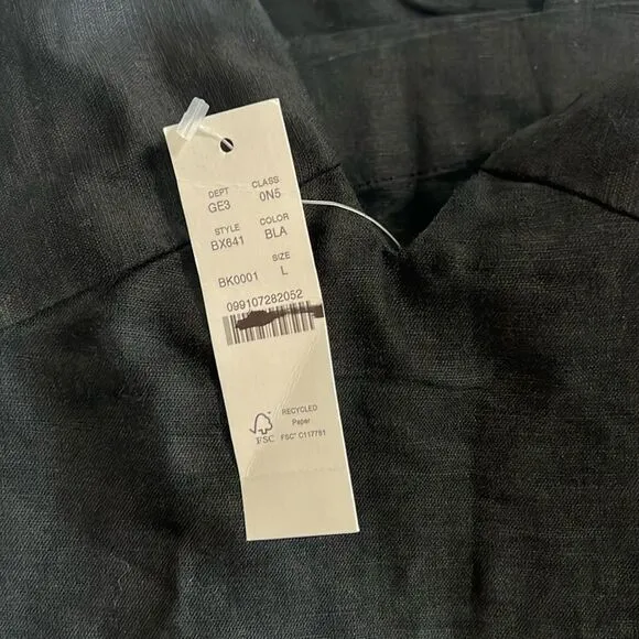 J. Crew Cross Back Beach Dress Linen Black Size Large