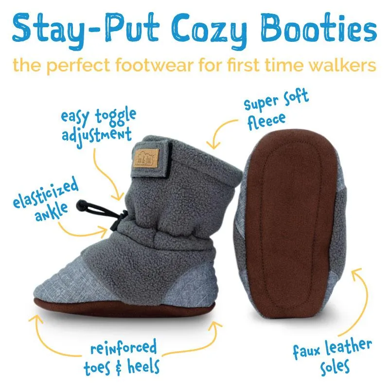 Jan & Jul Stay-Put Cozy Booties - Heather Grey