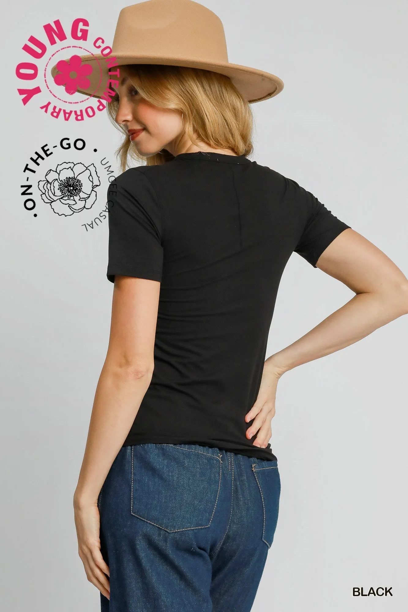 JERSEY LIGHTWEIGHT COMFORT TOP - BLACK