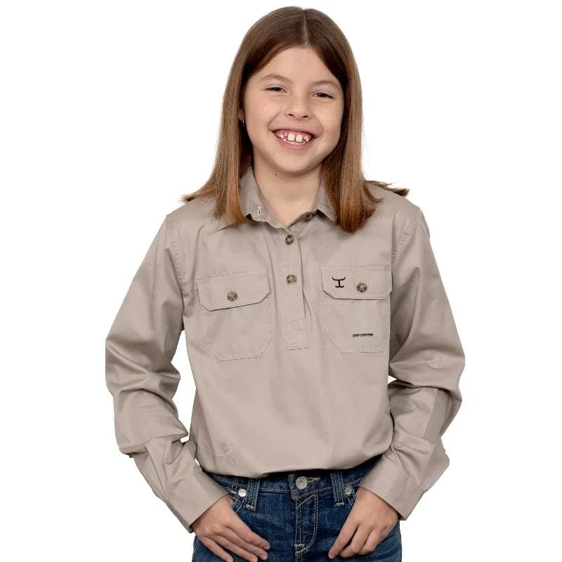 Just Country Workshirt Girls Kenzie Half Button