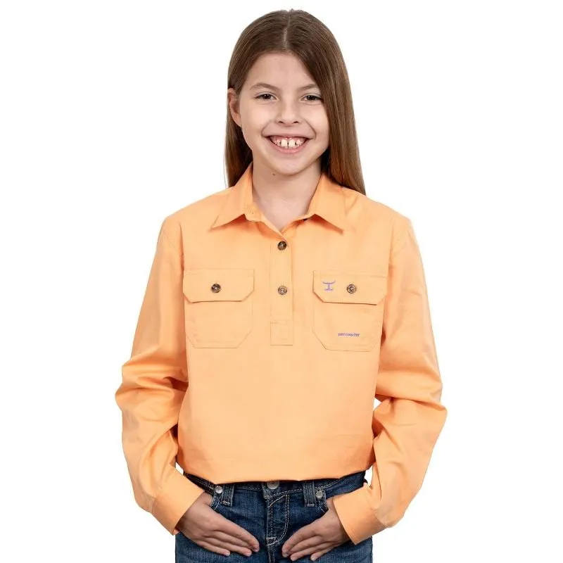Just Country Workshirt Girls Kenzie Half Button