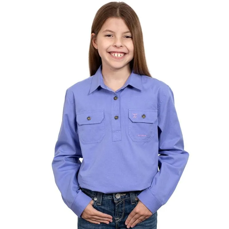 Just Country Workshirt Girls Kenzie Half Button