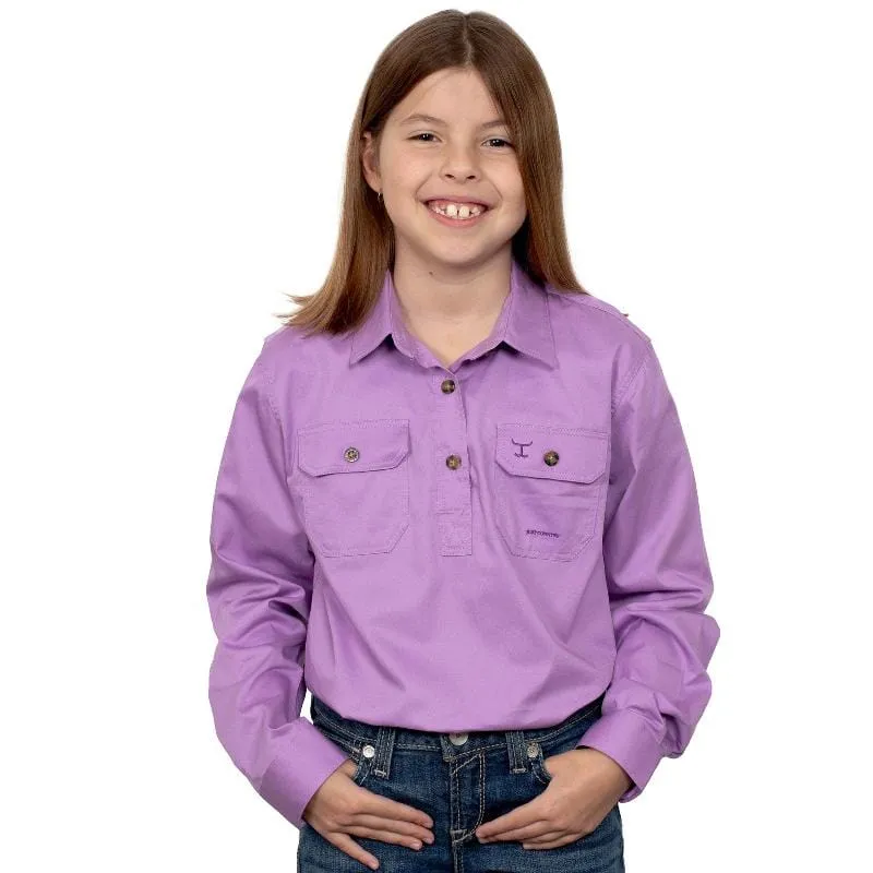 Just Country Workshirt Girls Kenzie Half Button