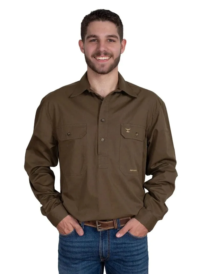Just Country Workshirt Mens Cameron Half Button (10101)