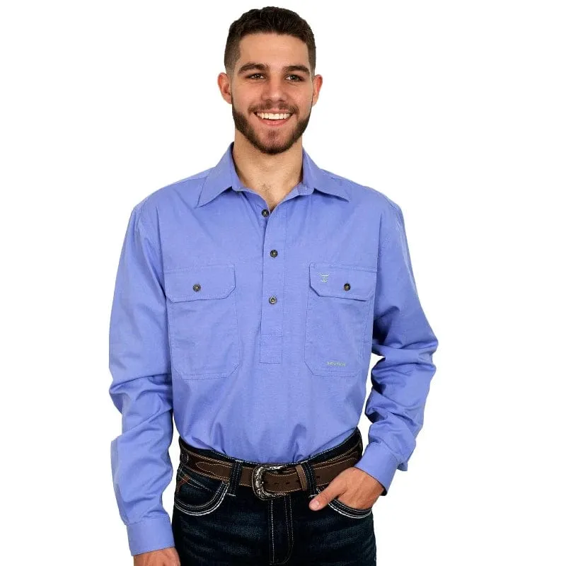 Just Country Workshirt Mens Cameron Half Button (10101)