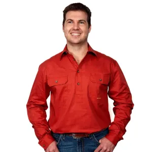 Just Country Workshirt Mens Cameron Half Button (10101)
