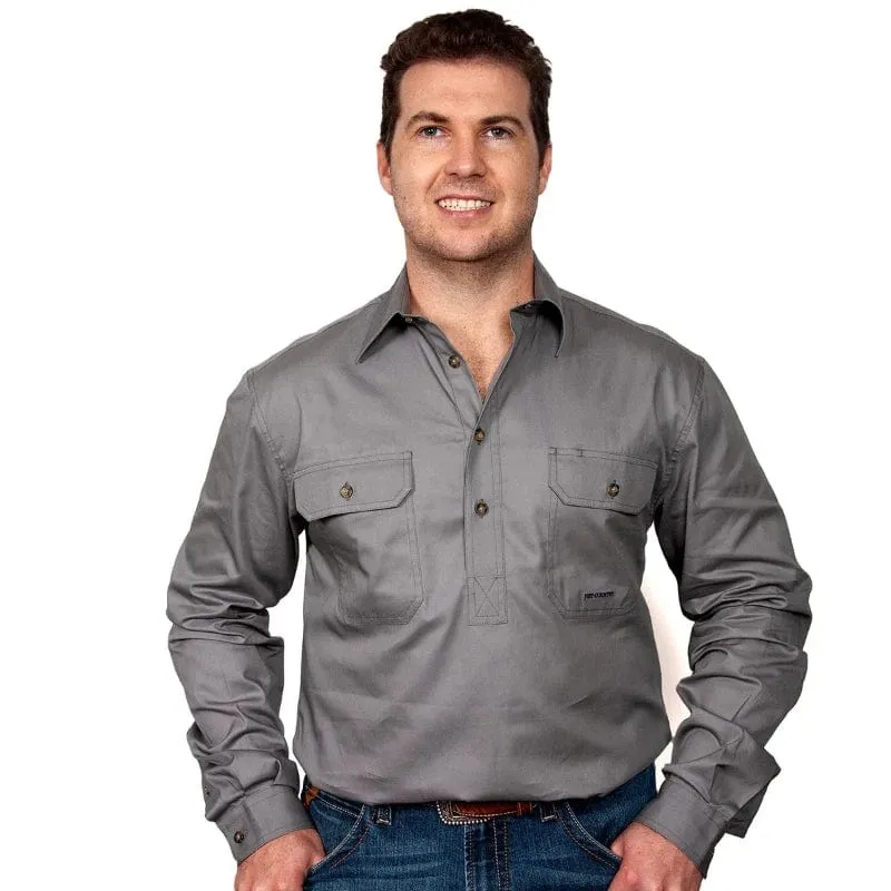 Just Country Workshirt Mens Cameron Half Button (10101)
