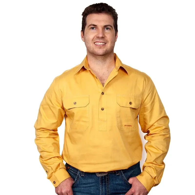 Just Country Workshirt Mens Cameron Half Button (10101)