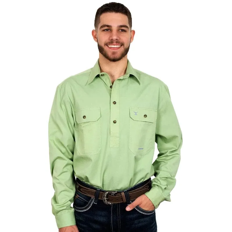 Just Country Workshirt Mens Cameron Half Button (10101)