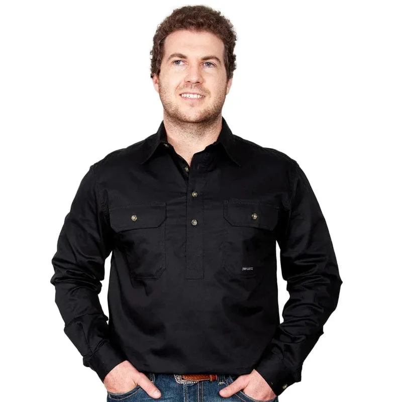 Just Country Workshirt Mens Cameron Half Button (10101)