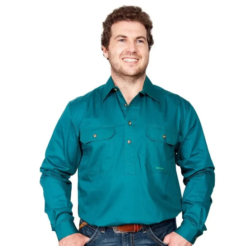 Just Country Workshirt Mens Cameron Half Button (10101)