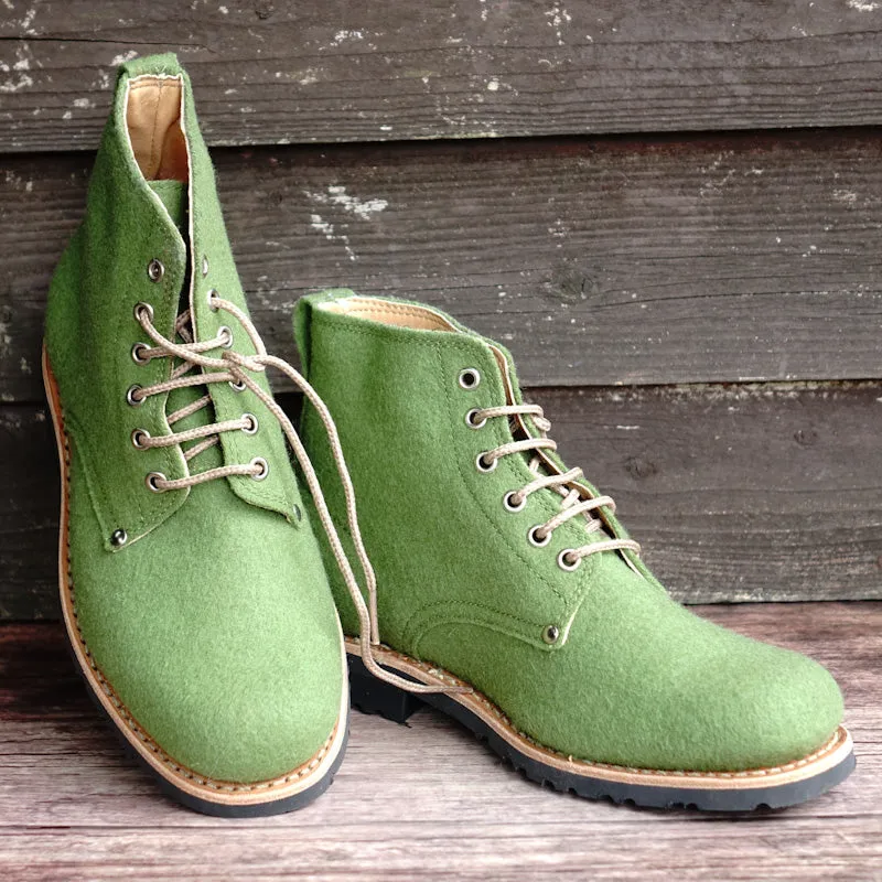 Katla Burel Lace-Up Boots - Green