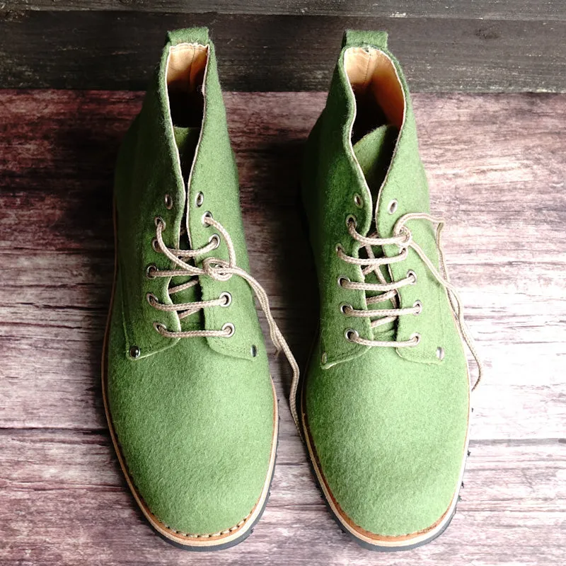 Katla Burel Lace-Up Boots - Green