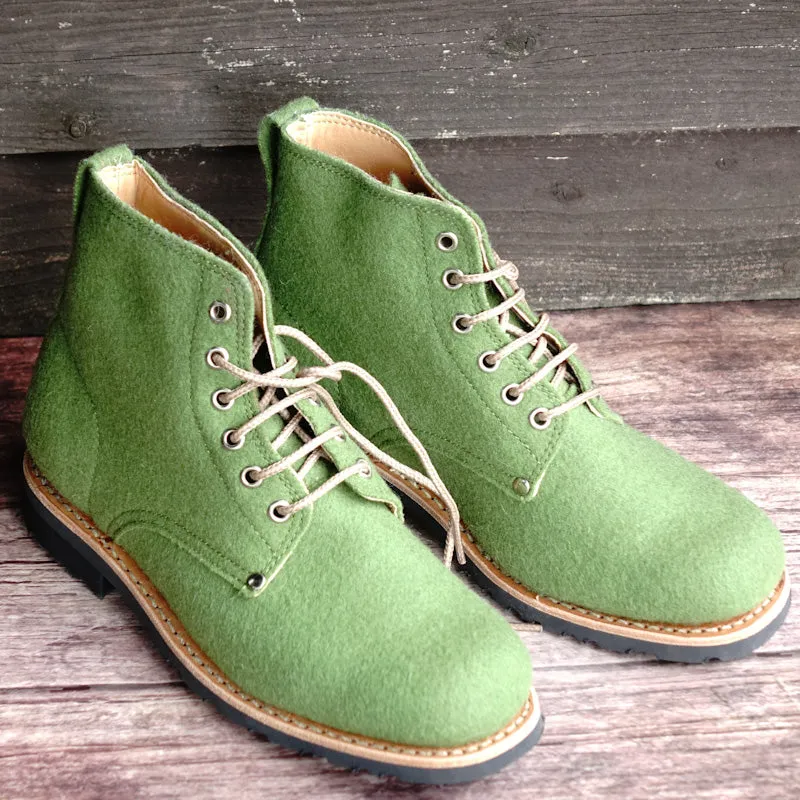 Katla Burel Lace-Up Boots - Green