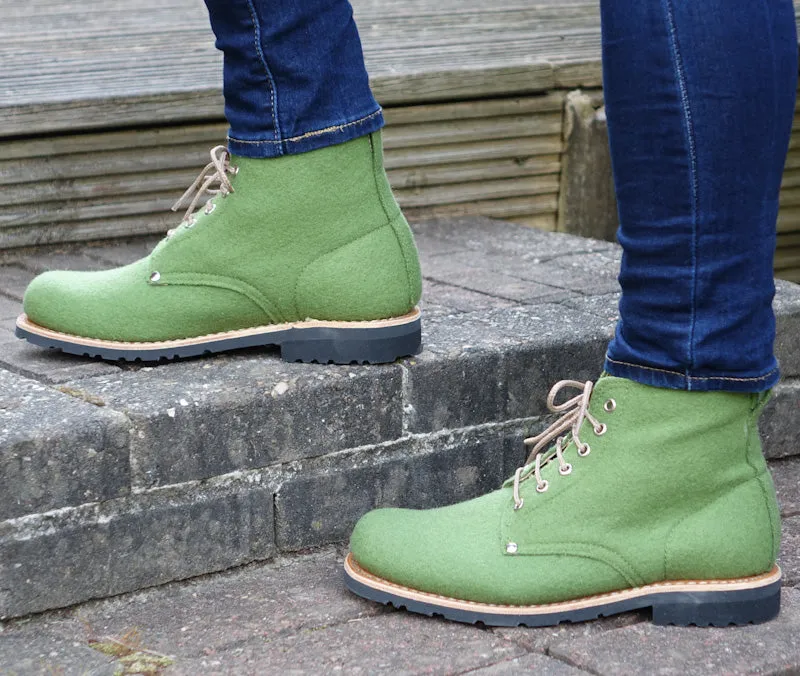 Katla Burel Lace-Up Boots - Green