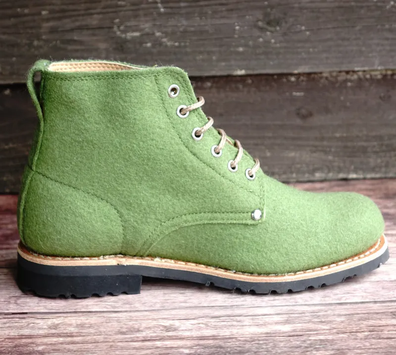 Katla Burel Lace-Up Boots - Green