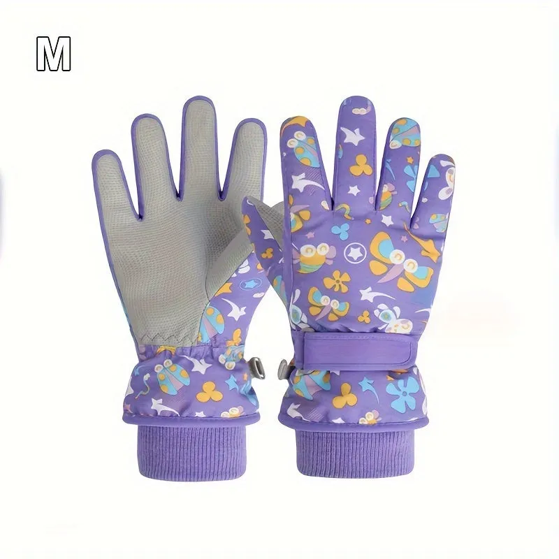 Kids' Warmest Waterproof Snow Gloves - Insulated, Adjustable Cuff, Machine Washable Polyester Fabric - Perfect for 8-12 Years Old Boys and Girls, Winter Outdoor Play and Skiing