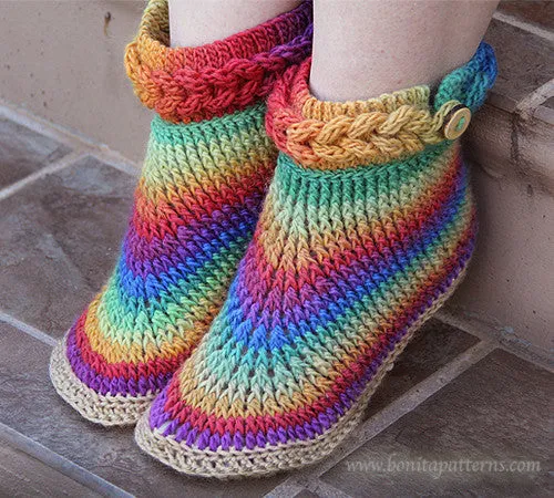 Knit- Look Braid Stitch Boots (Adult Sizes)