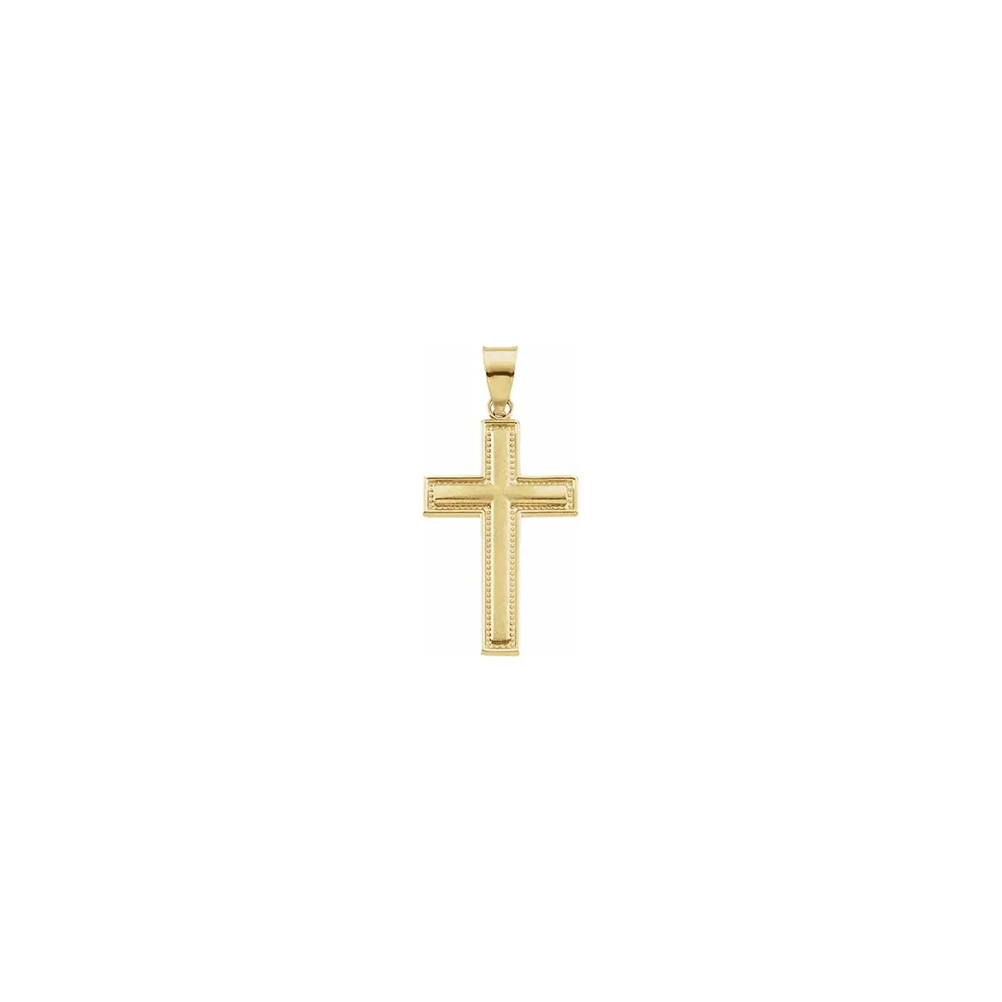 Lightweight Milgrain Cross Pendant (14K)