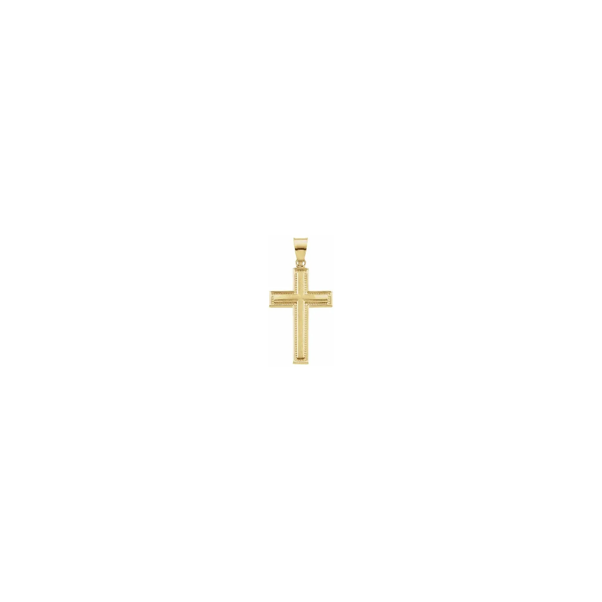 Lightweight Milgrain Cross Pendant (14K)