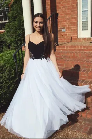 Long Spaghetti Straps Prom Dresses,Evening Prom Dress,Simple Prom Dresses,SVD361