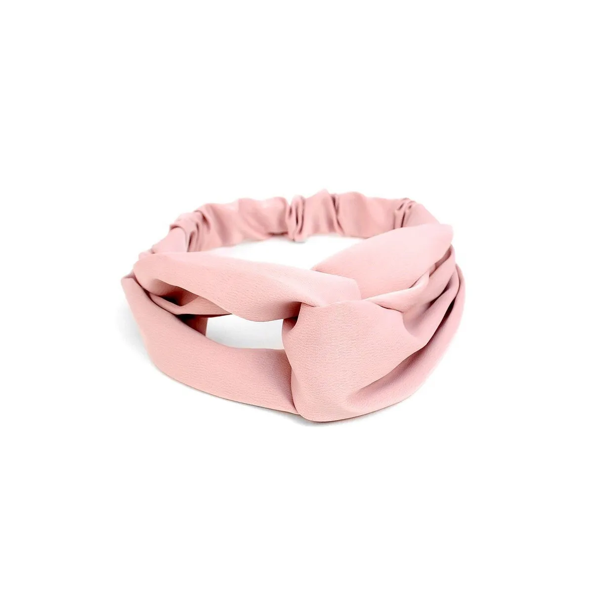 Love Knot Solid Satin Headband in Dusty Pink