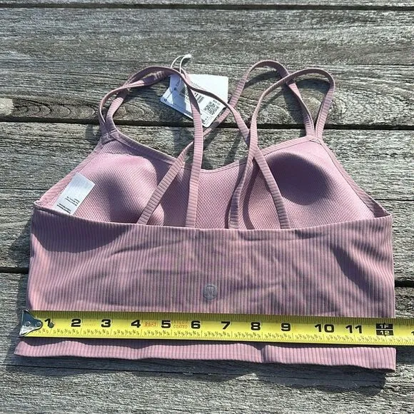 Lululemon Like a Cloud Longline Ribbed Bra D/DD Cups rose blush size 8 NWT
