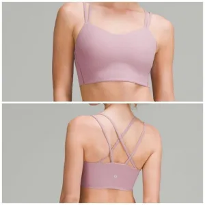 Lululemon Like a Cloud Longline Ribbed Bra D/DD Cups rose blush size 8 NWT